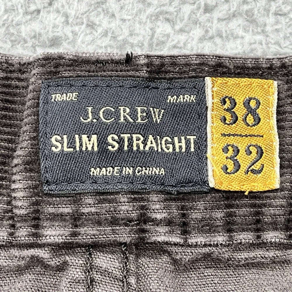 J‎ Crew Corduroy Pants Mens 38x29 Chocolate Brown Slim Straight Chino Academia